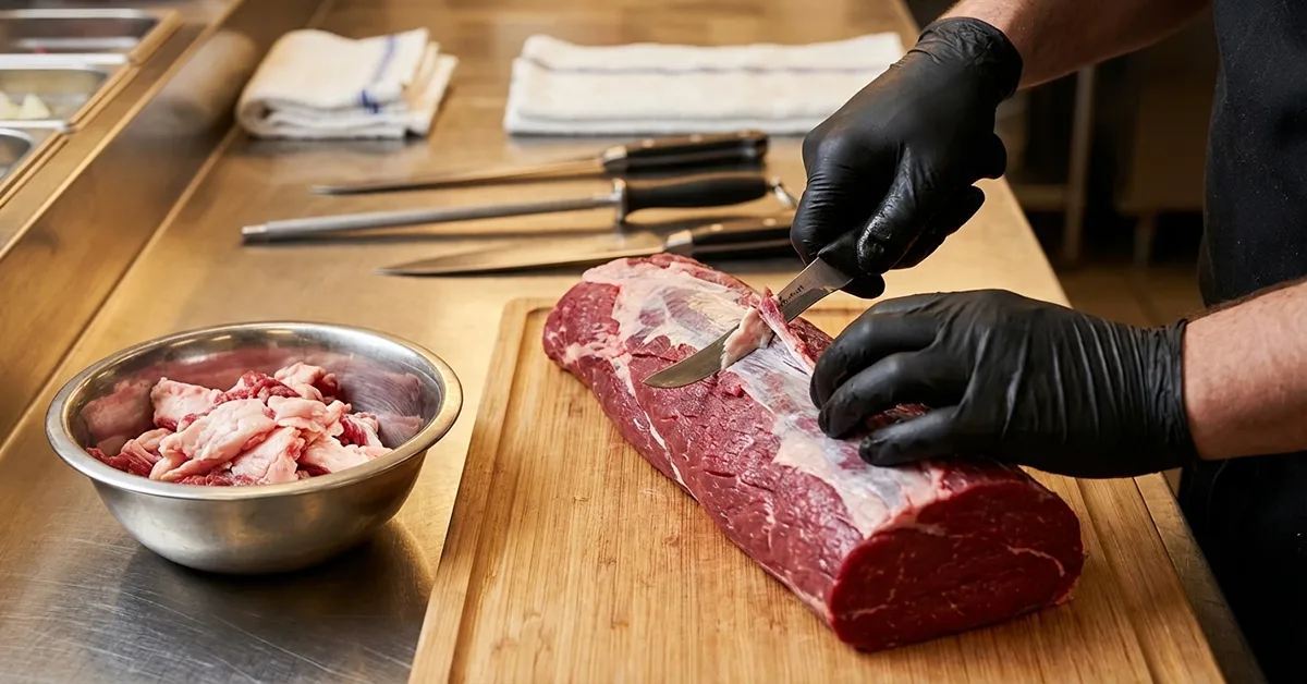 پاکسازی گوشت و جداسازی چربی و ضایعات در بوچرینگ
