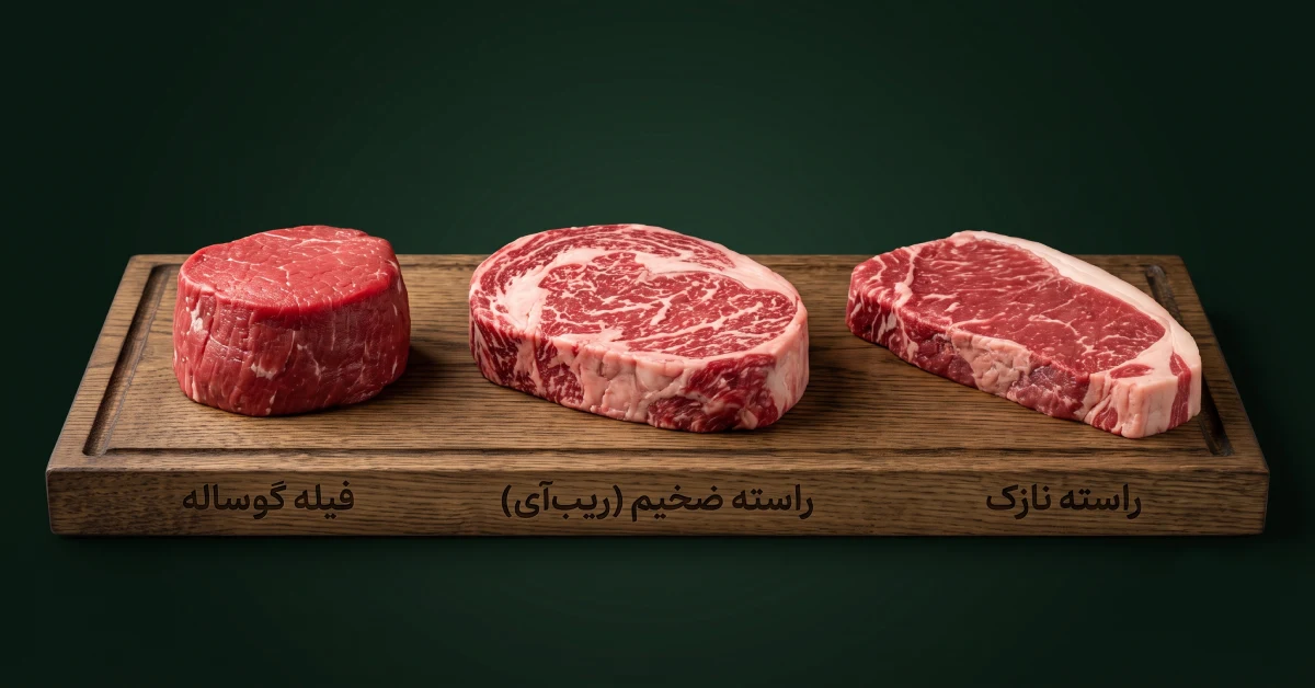مقایسه-تصویری-فیله-ریبآی-راسته-گوساله