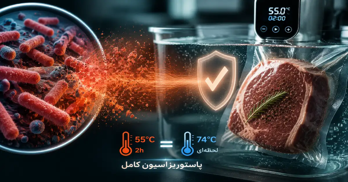 پاستوریزاسیون گوشت با تکنیک سوس وید و کنترل ایمنی مواد غذایی