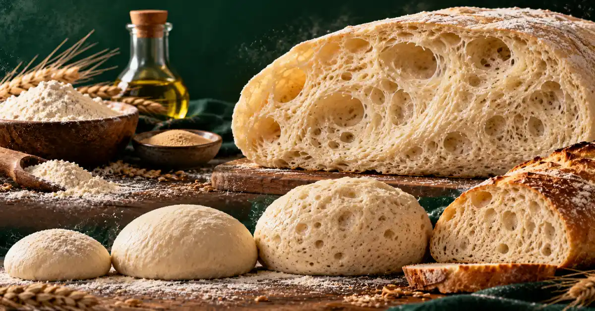 ساختار داخلی خمیر تخمیرشده و حبابهای ایجادشده توسط مخمر در فرآیند تولید نان